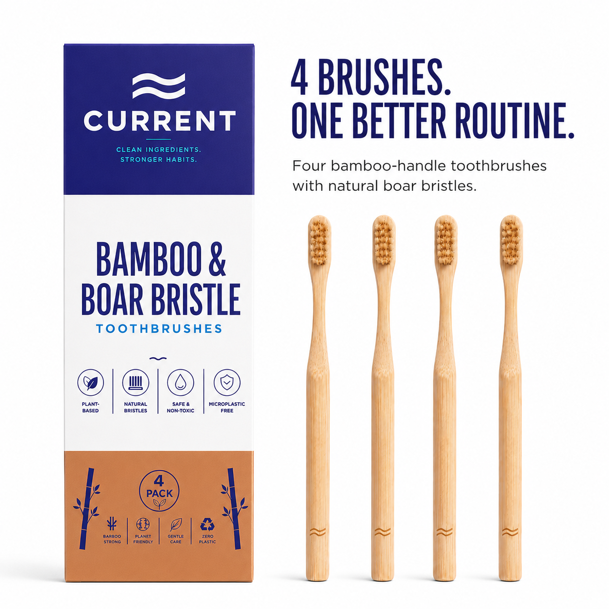 Bamboo Toothbrush 4-PACK