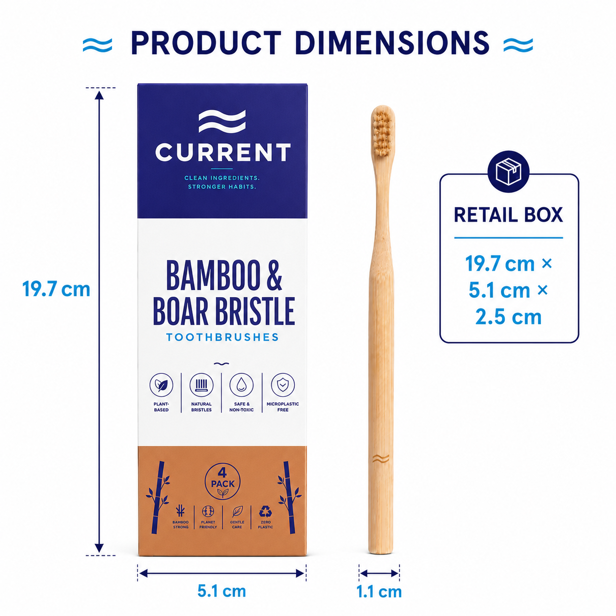 Bamboo Toothbrush 4-PACK