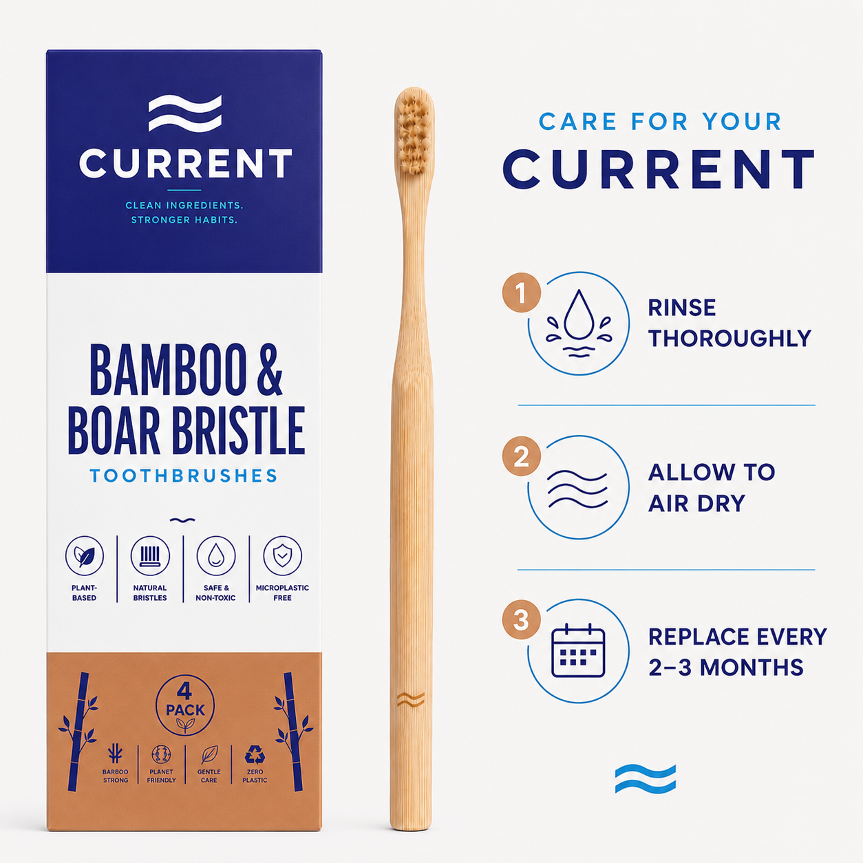 Bamboo Toothbrush 4-PACK