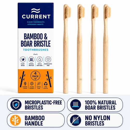 Bamboo Toothbrush 4-PACK - CURRENT