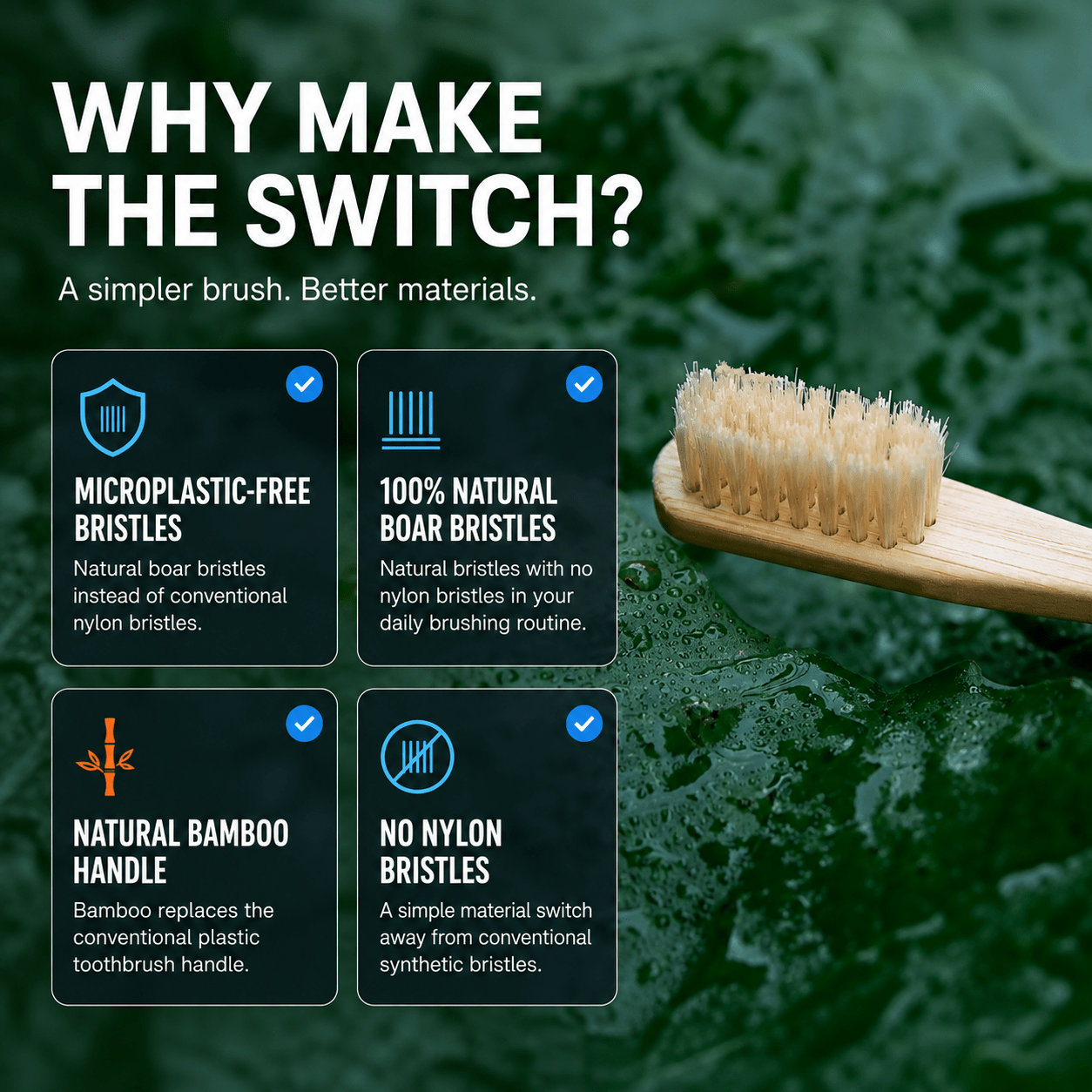 Bamboo Toothbrush 4-PACK - CURRENT