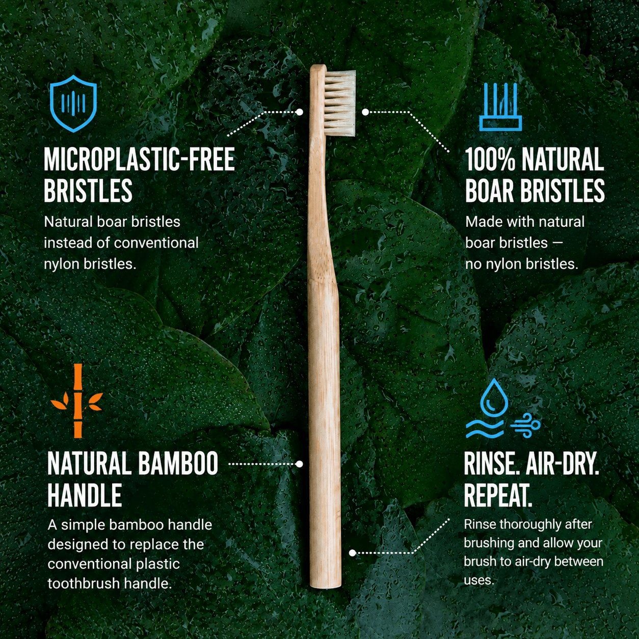 Bamboo Toothbrush 4-PACK - CURRENT