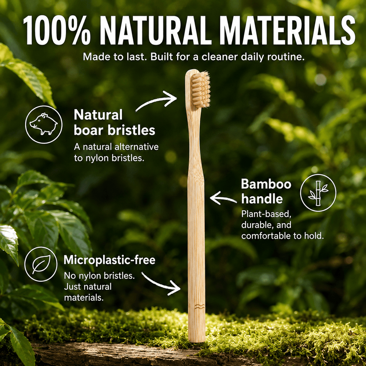 Bamboo Toothbrush 4-PACK - CURRENT